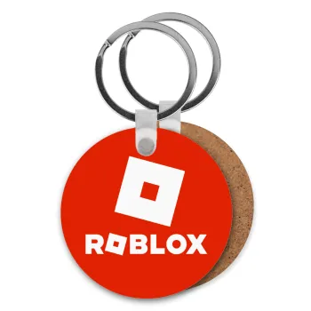 Roblox red, Μπρελόκ Ξύλινο στρογγυλό MDF Φ5cm