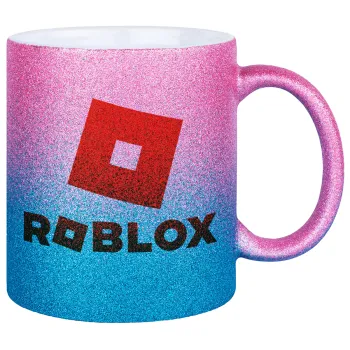 Roblox red, Κούπα Χρυσή/Μπλε Glitter, κεραμική, 330ml