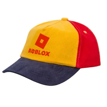 Roblox red, Καπέλο παιδικό Baseball, 100% Βαμβακερό Drill, Κίτρινο/Μπλε/Κόκκινο (ΒΑΜΒΑΚΕΡΟ, ΠΑΙΔΙΚΟ, ONE SIZE)
