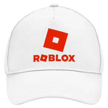 Roblox red, Καπέλο Ενηλίκων Baseball, Drill, Λευκό (100% ΒΑΜΒΑΚΕΡΟ, ΕΝΗΛΙΚΩΝ, UNISEX, ONE SIZE)