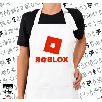Roblox red, Ποδιά μακριά Σεφ ολόσωμη με τσέπες white (ΕΝΗΛΙΚΩΝ)