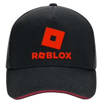 Roblox red, DRILL Adult Ultimate Hat BLACK/RED, (100% COTTON, ADULT, UNISEX, ONE SIZE)