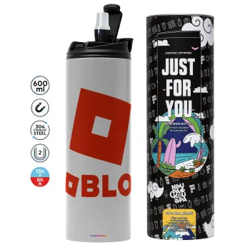 Roblox red, Tumbler stainless steel GREY 600ml