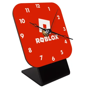 Roblox red, Επιτραπέζιο ρολόι ξύλινο με δείκτες (10cm)