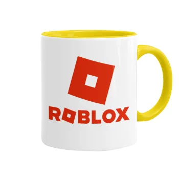 Roblox red, Κούπα χρωματιστή κίτρινη, κεραμική, 330ml