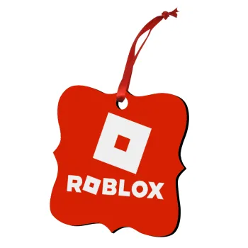 Roblox red, Στολίδι Χριστουγεννιάτικο στολίδι polygon ξύλινο 7.5cm
