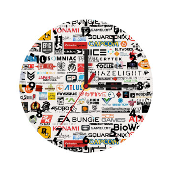 Video Game Studio Logos, Wooden wall clock (20cm)