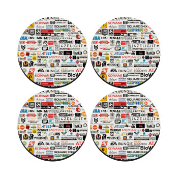 Video Game Studio Logos, ΣΕΤ 4 Σουβέρ ξύλινα στρογγυλά (9cm)