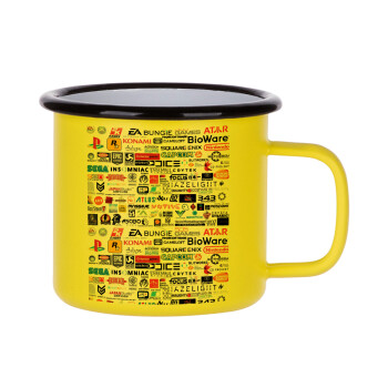 Video Game Studio Logos, Metallic enamel MATT Yellow cup 360ml