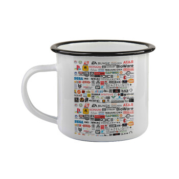 Video Game Studio Logos, Κούπα εμαγιέ με μαύρο χείλος 360ml