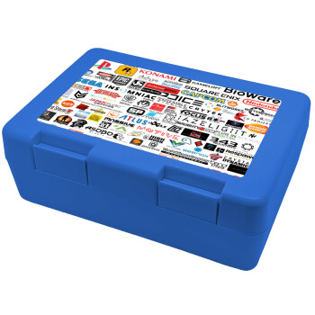 Video Game Studio Logos, Παιδικό δοχείο κολατσιού ΜΠΛΕ 185x128x65mm (BPA free πλαστικό)