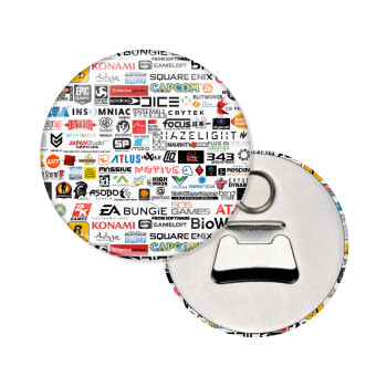 Video Game Studio Logos, Μαγνητάκι και ανοιχτήρι μπύρας στρογγυλό διάστασης 5,9cm