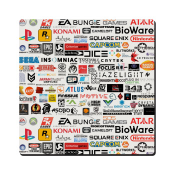 Video Game Studio Logos, Τετράγωνο μαγνητάκι ξύλινο 6x6cm