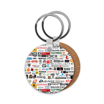 Video Game Studio Logos, Μπρελόκ Ξύλινο στρογγυλό MDF Φ5cm
