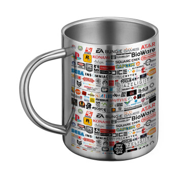 Video Game Studio Logos, Ανοξείδωτη Μεταλλική Κούπα 450ml - Διπλού Τοιχώματος