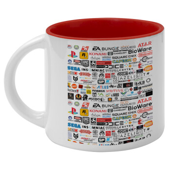 Video Game Studio Logos, Κούπα κεραμική 400ml Λευκή/Κόκκινη
