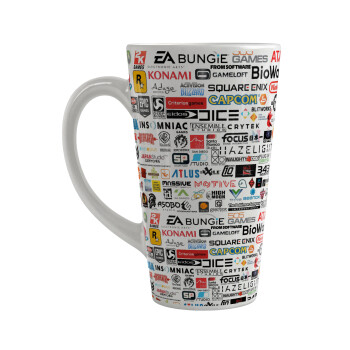 Video Game Studio Logos, Κούπα κωνική Latte Μεγάλη, κεραμική, 450ml