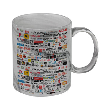 Video Game Studio Logos, Mug ceramic marble style, 330ml