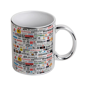 Video Game Studio Logos, Mug ceramic, silver mirror, 330ml