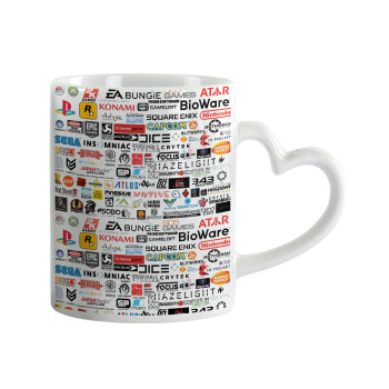 Video Game Studio Logos, Mug heart handle, ceramic, 330ml