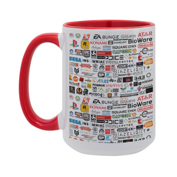 Video Game Studio Logos, Κούπα Mega 15oz, κεραμική Κόκκινη, 450ml