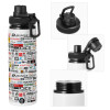 Metal water bottle with safety cap, aluminum 850ml