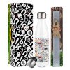 Easter candle, metallic white thermos bottle (500ml) & aromatic flat candle (30cm) (GRAY)