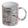 Mug ceramic, silver mirror, 330ml