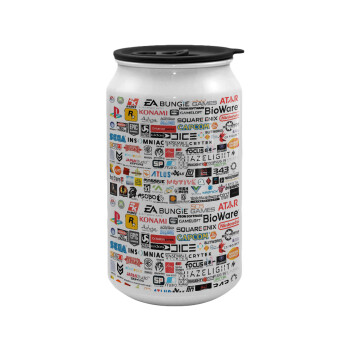 Video Game Studio Logos, Κούπα ταξιδιού μεταλλική με καπάκι (tin-can) 500ml