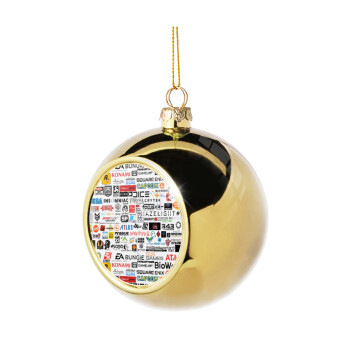 Video Game Studio Logos, Golden Christmas tree ball ornament 8cm
