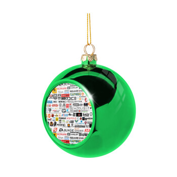 Video Game Studio Logos, Green Christmas tree ornament ball 8cm