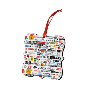 Video Game Studio Logos, Christmas ornament polygon wooden 7.5cm