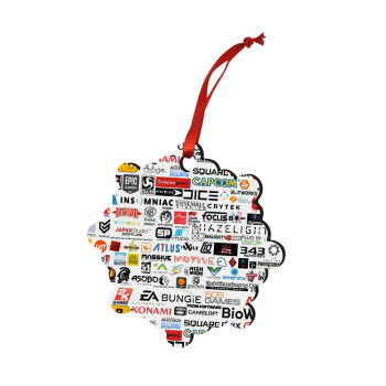 Video Game Studio Logos, Christmas ornament snowflake wooden 7.5cm