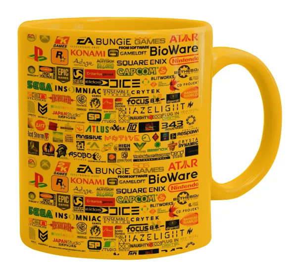 Video Game Studio Logos — Ceramic coffee mug yellow, 330ml