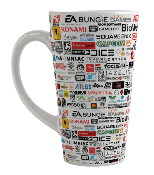 Video Game Studio Logos — Large tapered latte mug, ceramic, 450ml