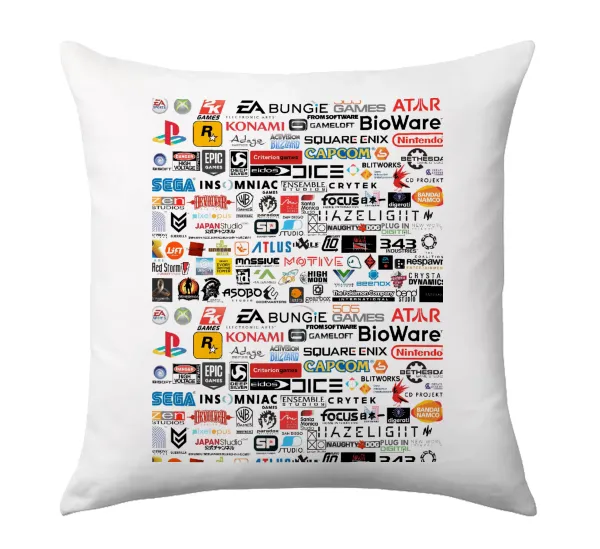 Video Game Studio Logos — Μαξιλάρι καναπέ 40x40cm περιέχεται το  γέμισμα