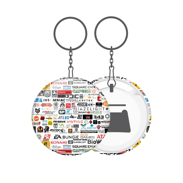 Video Game Studio Logos — Metal keychain 5cm with bottle opener
