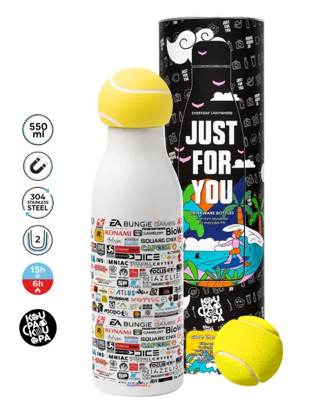 Video Game Studio Logos — Tennis ball Metal mug thermos White, double wall, 550ml