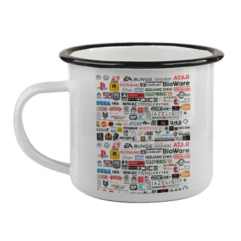 Video Game Studio Logos, Κούπα εμαγιέ με μαύρο χείλος 360ml