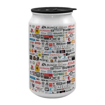 Video Game Studio Logos, Κούπα ταξιδιού μεταλλική με καπάκι (tin-can) 500ml