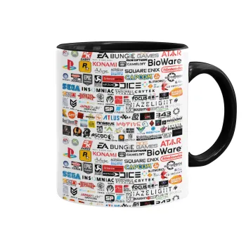 Video Game Studio Logos, Mug colored black, ceramic, 330ml
