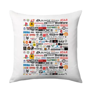 Video Game Studio Logos, Sofa cushion 40x40cm includes filling