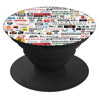 Video Game Studio Logos, Phone Holders Stand  Black Hand-held Mobile Phone Holder