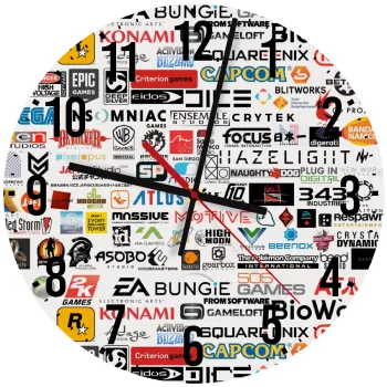 Video Game Studio Logos, Ρολόι τοίχου ξύλινο (30cm)