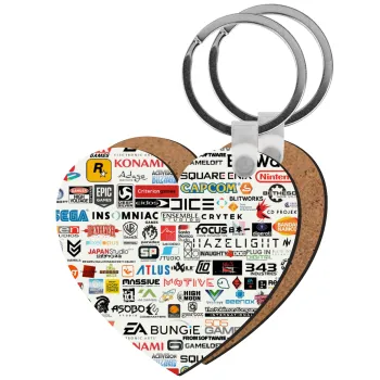 Video Game Studio Logos, Μπρελόκ Ξύλινο καρδιά MDF