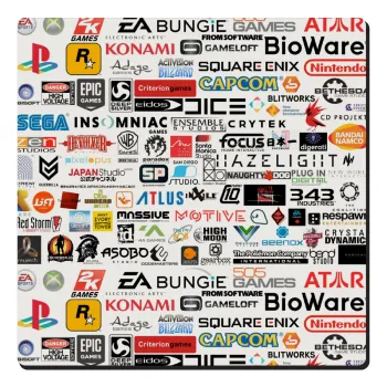 Video Game Studio Logos, Τετράγωνο μαγνητάκι ξύλινο 6x6cm