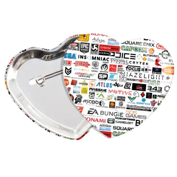 Video Game Studio Logos, Κονκάρδα παραμάνα καρδιά (57x52mm)