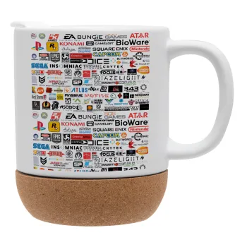 Video Game Studio Logos, Κούπα, κεραμική με βάση φελού και καπάκι (ΜΑΤ), 330ml