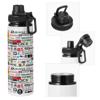 Video Game Studio Logos, Metal water bottle with safety cap, aluminum 850ml