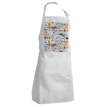Video Game Studio Logos, Adult Chef Apron (with sliders and 2 pockets)